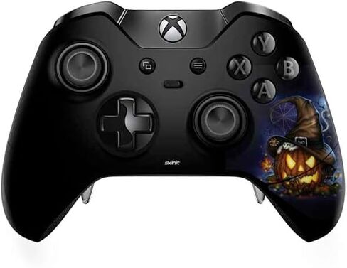 Skinit Decal Gaming Skin Compatible with Xbox One Elite Controller - Officially Licensed Sarah Richter Halloween Cat and Jack O Lantern Pumpkin by Sarah Richter Design in Saudi Arabia