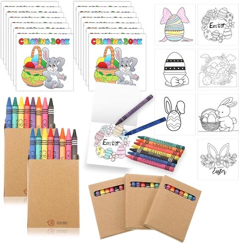 30 Sets 24 Pages Christmas Mini Coloring Books with 8 Colors Crayons Bulk, Christmas Goodie Bag Stocking Stuffers for Party Favors Activities DIY Craft Gift in Saudi Arabia