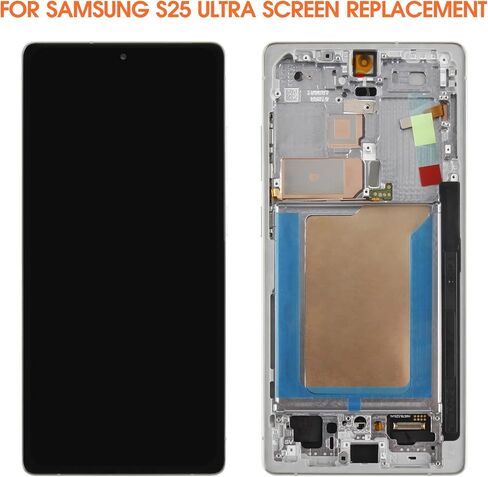 Soft OLED for Samsung Galaxy S25 Ultra Screen Replacement for Samsung S25 Ultra LCD Display SM-S938B SM-S938 LCD Digitizer Touch Screen Assembly Repair Part Silver with Frame in Saudi Arabia