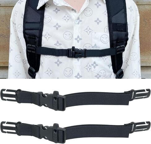 2PCS Backpack Chest Load Reducing Buckle with Self Rescue Fixed Chest Strap 3/4 Inch Wide Non-Slip Nylon Webbing for Outdoor Hydration Backpack Luggage Handbag in Saudi Arabia