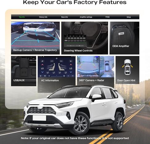 راديو سيارة 8 + 256 جيجابايت لسيارة Toyota RAV4 2019-2022، شاشة لمس QLED مقاس 12.3 بوصة 1920×720P، CarPlay/Android Auto لاسلكي، Android 13، 8-Core، Bluetooth 5.0، 5G WiFi/4G LTE in Kuwait
