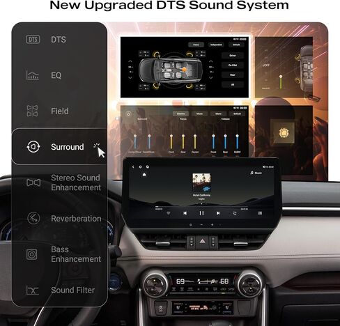راديو سيارة 8 + 256 جيجابايت لسيارة Toyota RAV4 2019-2022، شاشة لمس QLED مقاس 12.3 بوصة 1920×720P، CarPlay/Android Auto لاسلكي، Android 13، 8-Core، Bluetooth 5.0، 5G WiFi/4G LTE in Kuwait