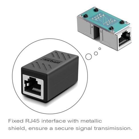 وصلة إيثرنت Y.D.F RJ45، وصلة شبكة، لموصل موسع كابل إيثرنت Cat7/Cat6/Cat5e/cat5 - أنثى، أسود، 5 عبوات in Kuwait