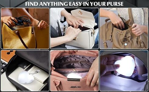 2PCS Rechargeable Heart-Shaped Purse Light - Portable Hanging Keychain Bag Light for Purse, Creative Night Light Gift for Women in Saudi Arabia