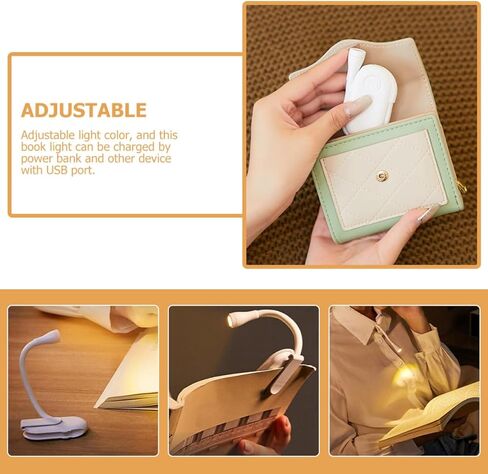 Ciieeo Mini USB Rechargeable LED Reading Lamp Clip-on Book Light Eye Care Portable for Students Dorm Bedside Night Use in Kuwait