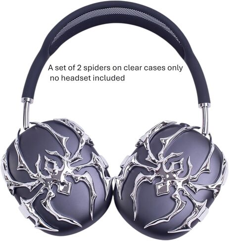 Chrome Spider على حافظات صلبة لأجهزة AirPods Max، لا تتضمن سماعة الرأس، ملحقات سماعات رأس Apple فقط، ملحقات سماعات الرأس الأنيقة، in Kuwait