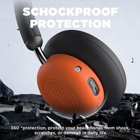 غطاء حافظة سماعات الرأس CMF by Nothing Pro Shell، غطاء حماية من السيليكون متوافق مع CMF by Nothing Headphone Pro، ملحقات حافظة سماعات الرأس الناعمة المضادة للخدش والصدمات (برتقالي) in Kuwait