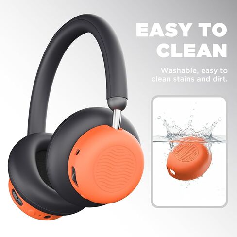 غطاء حافظة سماعات الرأس CMF by Nothing Pro Shell، غطاء حماية من السيليكون متوافق مع CMF by Nothing Headphone Pro، ملحقات حافظة سماعات الرأس الناعمة المضادة للخدش والصدمات (برتقالي) in Kuwait