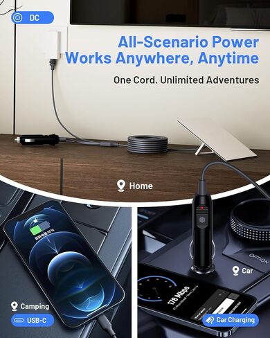 كابل محول الطاقة Starlink Mini 3 في 1 بطول 10 أقدام / 3 أمتار - سلك USB-C إلى DC، شاحن ولاعة سجائر السيارة 12 فولت - 24 فولت، ملحقات التوصيل والتشغيل، كابل إمداد طاقة عالي السرعة in Saudi Arabia