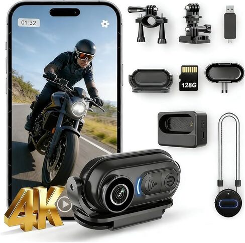 كاميرا الجسم الصغيرة بدقة 4K، كاميرا الجسم بحجم الإبهام، كاميرات رياضية يمكن ارتداؤها، تسجيل POV بدون استخدام اليدين، حامل على الخوذة، كاميرا مغناطيسية محمولة يمكن ارتداؤها على الجسم لركوب الدراجات، للسباحة أثناء مشي الحيوانات الأليفة (16 جيجابايت) in Saudi Arabia
