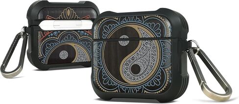 for AirPods 4 Case (2024) (USB-C), Shockproof Cover with Quick Released Keychain, Compatible with AirPods 4th Generation, Natural Wood Hand-Drawn (Imperial Dragon) Dark Wood in Saudi Arabia