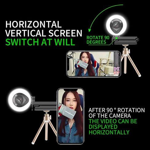 4k Auto-Focusing Webcam with Mic and Fill Light, High Definition USB Live Streaming Camera for Computer Video Calls and Online Conferencing in Saudi Arabia