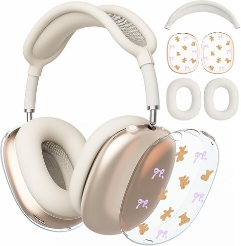 Purple Bowknot Design Case for Apple AirPods Max, Anti-Scratch Ear Pad Covers/Ear Cups Cover/Headband Cover, Headphone Protective Accessories for AirPods Max(2020 Lightning/2024 USB-C) in Saudi Arabia