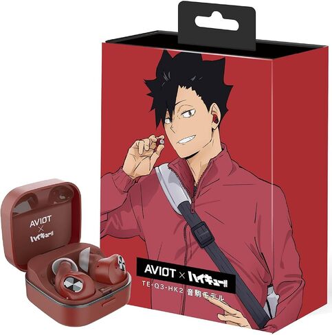 سماعات أذن لاسلكية AVIOT TE-Q3-HK Haikyu Collaboration مرخصة رسميًا (إصدار حصري)، صوت ياباني خاص، سماعات أذن لاسلكية بخاصية إلغاء الضوضاء، بلوتوث 5.3 (Nekoma High) in Kuwait
