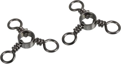3 Way Swivel, 20Pcs 70lb Stainless Steel Cross Line Terminal Tackle for Saltwater Freshwater Fishing, Black in Saudi Arabia