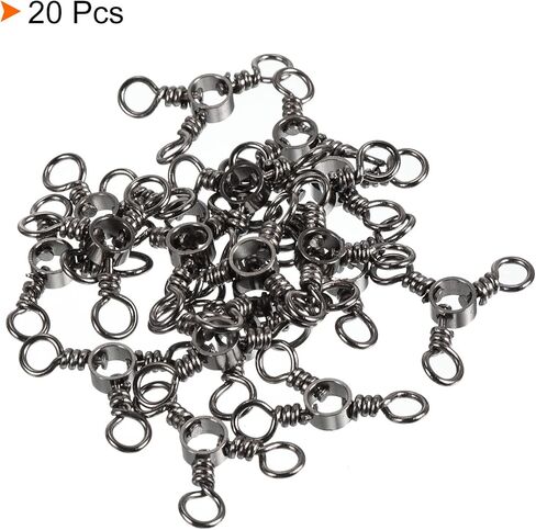 3 Way Swivel, 20Pcs 70lb Stainless Steel Cross Line Terminal Tackle for Saltwater Freshwater Fishing, Black in Saudi Arabia