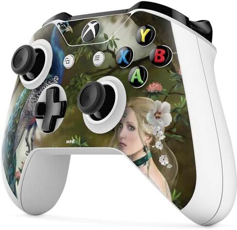ملصق Skinit المخصص للألعاب متوافق مع وحدة تحكم Xbox One S - مرخص رسميًا من Nene Thomas Woman with Peacocks من Nene Thomas Design in Kuwait