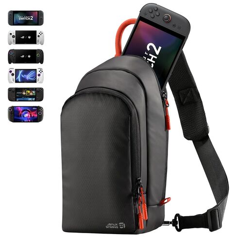 JSAUX Sling Bag for Switch 2, ROG Xbox Ally X, Steam Deck, Legion Go 2, Protective Crossbody Travel Case for Handheld Console and Accessories with Joystick Guard Design, Large Capacity, 3 Compartments in Saudi Arabia