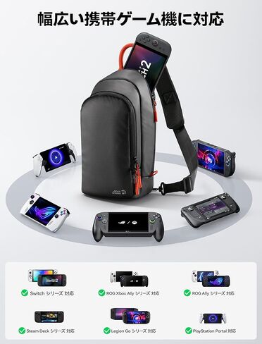 JSAUX Sling Bag for Switch 2, ROG Xbox Ally X, Steam Deck, Legion Go 2, Protective Crossbody Travel Case for Handheld Console and Accessories with Joystick Guard Design, Large Capacity, 3 Compartments in Saudi Arabia