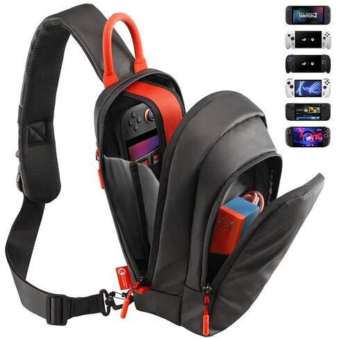JSAUX Sling Bag for Switch 2, ROG Xbox Ally X, Steam Deck, Legion Go 2, Protective Crossbody Travel Case for Handheld Console and Accessories with Joystick Guard Design, Large Capacity, 3 Compartments in Saudi Arabia