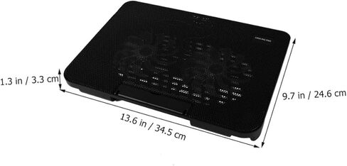 مبرد كمبيوتر محمول محمول يعمل بمنفذ USB لأجهزة الكمبيوتر المحمولة، تصميم بمروحة مزدوجة لتبديد الحرارة بكفاءة، خفيف الوزن وسهل التركيب، أسود in Saudi Arabia