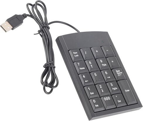 لوحة مفاتيح رقمية USB صغيرة قابلة للحمل بـ 18 مفتاحًا من Dioche - تصميم مريح باللمس، واجهة USB للتوصيل والتشغيل، رفيعة للغاية ومحمولة لأجهزة الكمبيوتر المحمول وسطح المكتب، متوافقة مع in Saudi Arabia