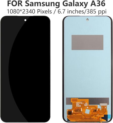 استبدال شاشة TFT لشاشة Samsung Galaxy A36 LCD لشاشة Samsung Galaxy A36 5G SM-A366U1، A366E، A366B/DS أجزاء إصلاح مجموعة التحويل الرقمي التي تعمل باللمس مع أدوات (أسود، بدون بصمة) in Kuwait