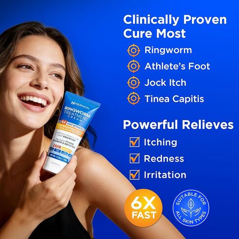 كريم هيرمون القوي المضاد للفطريات - علاج فعال للقوباء الحلقية العنيدة، وحكة اللعب، والأكزيما، والسعفة المبرقشة، وقدم الرياضي - للبالغين والأطفال - 100 مل (كريم + 2 بار-لافندر) in Kuwait