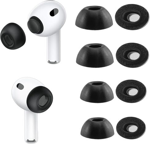 أطراف إسفنجية متوافقة مع AirPods Pro 3، إلغاء الضوضاء، XS/S/M/L 4 مقاسات من إسفنج الذاكرة تغطي رؤوس الأذن 4 أزواج لـ AirPod Pro3 (2025 الجيل الثالث)، أسود p3fb4p4 in Kuwait