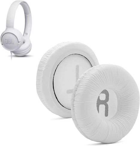 وسائد الأذن ووسادة عصابة الرأس البديلة لسماعات JBL T450 BT، T500 BT، Tune 600، 510BT، JR300 سماعات رأس مريحة وناعمة من الجلد من إسفنج الذاكرة عازل للضوضاء، أبيض in Kuwait