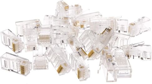 Cat6 RJ45 Crimp Connectors for Solid and Stranded Cable, 8P8C, 100 Pieces in Saudi Arabia