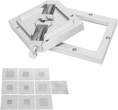 Jeanoko BGA Reballing Rework Station Efficient Tin Planting Fixture for Computer CPU Phone Welder HT‑90 for DIY Enthusiasts 10Pcs 90 Steel Mesh in Kuwait