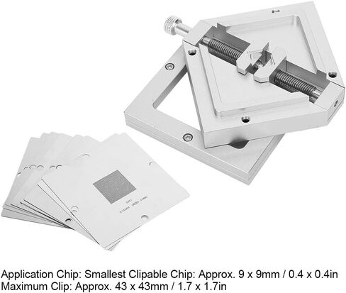 Jeanoko BGA Reballing Rework Station Efficient Tin Planting Fixture for Computer CPU Phone Welder HT‑90 for DIY Enthusiasts 10Pcs 90 Steel Mesh in Kuwait