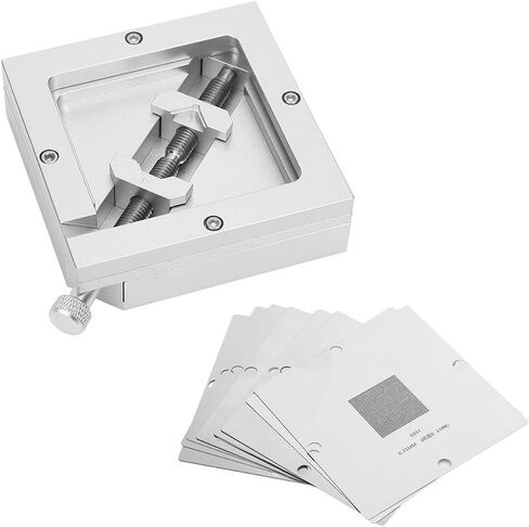 Jeanoko BGA Reballing Rework Station Efficient Tin Planting Fixture for Computer CPU Phone Welder HT‑90 for DIY Enthusiasts 10Pcs 90 Steel Mesh in Kuwait