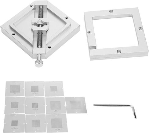Jeanoko BGA Reballing Rework Station Efficient Tin Planting Fixture for Computer CPU Phone Welder HT‑90 for DIY Enthusiasts 10Pcs 90 Steel Mesh in Kuwait