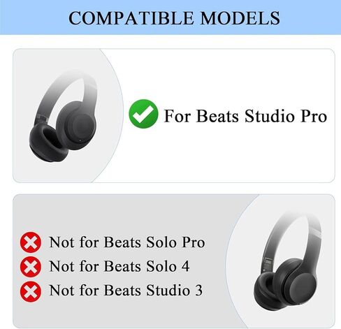 Studio Pro Replacement Headband & Cushion Replacement for Beats Studio Pro Headphone,Durable Parts Accessories Repair Kit Set(Black) in Saudi Arabia