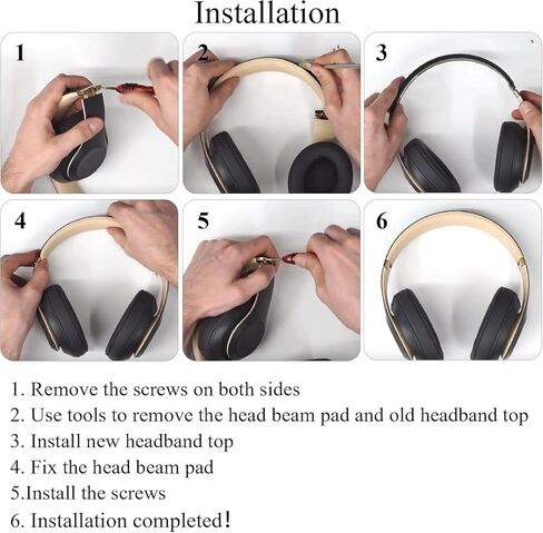 Studio Pro Replacement Headband & Cushion Replacement for Beats Studio Pro Headphone,Durable Parts Accessories Repair Kit Set(Black) in Saudi Arabia