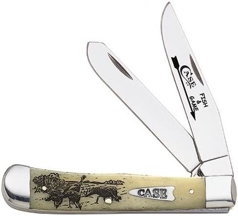 Case WR XX Pocket Knife Fish & Game Natural Smooth Bone Trapper - Turkey Item #20846 - (6254 SS) - Length Closed: 4 1/8 Inches in Saudi Arabia