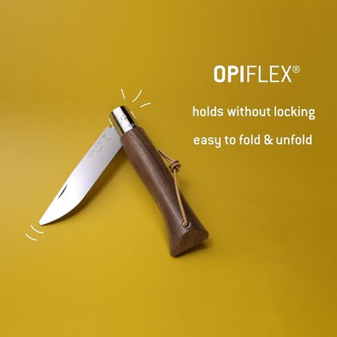 سكين جيب OPINEL NEO6 قابل للطي وغير قابل للقفل، OPIFLEX، تصميم بديهي، مقابض خشبية مجلد EDC، شفرة 2.75 بوصة (جوز) in Kuwait