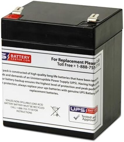 UPSBatteryCenter® 12V 5Ah، بطارية طرفية F2 بديلة متوافقة لمكبر الصوت المحمول Alesis TransActive اللاسلكي 12 فولت in Saudi Arabia