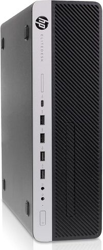 كمبيوتر HP EliteDesk 800 G4 صغير الحجم - Intel Hexa Core i7-8700 بسرعة 3.2 جيجا هرتز، وذاكرة الوصول العشوائي DDR4 سعة 16 جيجابايت، ومحرك أقراص SSD سعة 256 جيجابايت، وواي فاي، ودعم رسومات UHD 630-4K، ونظام التشغيل Windows 11 Pro - (متجدد) in Kuwait