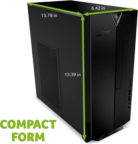 جهاز كمبيوتر ايسر اسباير TC-885-UA91، الجيل التاسع انتل كور i3-9100، 8 جيجا DDR4، 512 جيجا اس اس دي، 8X DVD، 802.11AC واي فاي، USB 3.1 نوع C، ويندوز 10 هوم، اسود in Kuwait