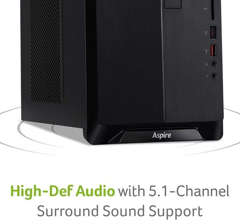 جهاز كمبيوتر ايسر اسباير TC-885-UA91، الجيل التاسع انتل كور i3-9100، 8 جيجا DDR4، 512 جيجا اس اس دي، 8X DVD، 802.11AC واي فاي، USB 3.1 نوع C، ويندوز 10 هوم، اسود in Kuwait