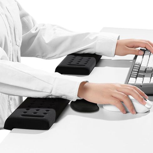 L-Shaped Desk Elbow Pad for Desk, 1 Pair Memory Foam Elbow Support Padding with Wrist Rest Support for Home Office Gaming Working Computer Keyboard Typing (Color:Black) in Kuwait