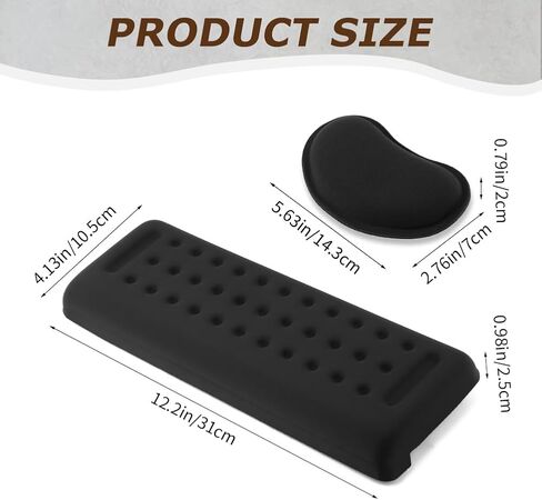 L-Shaped Desk Elbow Pad for Desk, 1 Pair Memory Foam Elbow Support Padding with Wrist Rest Support for Home Office Gaming Working Computer Keyboard Typing (Color:Black) in Kuwait