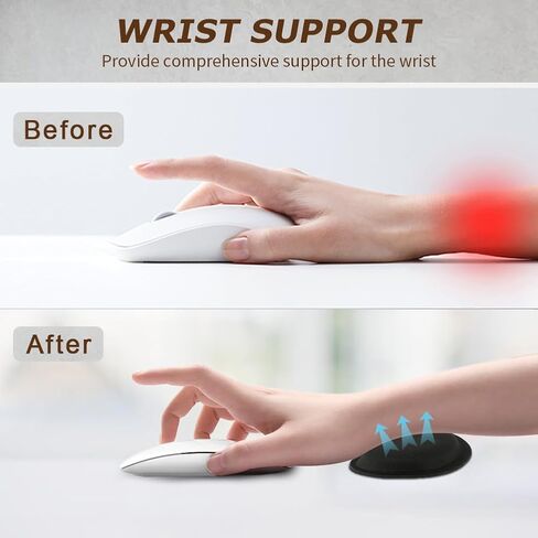 L-Shaped Desk Elbow Pad for Desk, 1 Pair Memory Foam Elbow Support Padding with Wrist Rest Support for Home Office Gaming Working Computer Keyboard Typing (Color:Black) in Kuwait