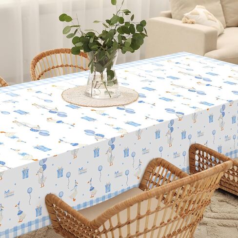 Oudain 3 Pcs One Silly Goose Birthday Decor Tablecloth Waterproof Plastic Table Covers Goose Decor for Birthday Party Baby Shower 54x108 Inch(Pink) in Saudi Arabia