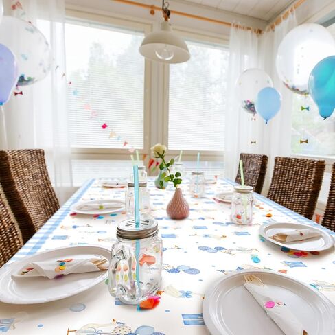 Oudain 3 Pcs One Silly Goose Birthday Decor Tablecloth Waterproof Plastic Table Covers Goose Decor for Birthday Party Baby Shower 54x108 Inch(Pink) in Saudi Arabia