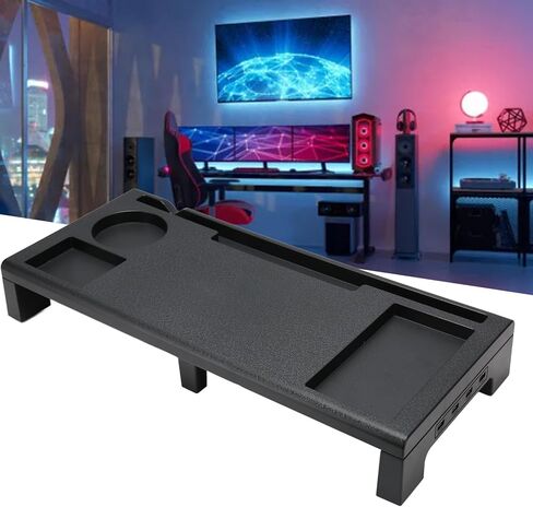 Yoidesu Monitor Riser Desktop Stand, 3 USB Output & 1 USB Input, Computer Monitor Stand Riser Up to 33lb load Bearing Capacity, Ergonomic for Laptop Printer TV in Saudi Arabia