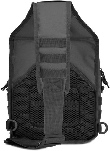 REEBOW GEAR Tactical Sling Bag Pack w/Gun Holster Small Military Rover Shoulder Sling Pack Molle Assault Range Bag Everyday Carry Diaper Bag (Style 07-Black) in Kuwait